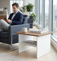 Table de réception de bureau moderne minimaliste écologique à hauteur réglable, plateau en bois E1 ignifuge en mélamine