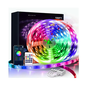 Tira de luces LED flexible inteligente con control remoto por aplicación Bluetooth RGB de 12 V, decoración navideña - Product Image 1