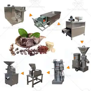 Cocoa Roasting Machine Cocoa Oil Chocolate Butter And Powder Press Extracting Making Machinery Production Line For sale
