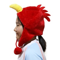 Chapeaux Mascottes Personnalisés en Peluche en Forme de Poulet Rouge Mignon avec Cache-Oreilles pour la Promotion de Restaurants, Événements de Food Truck, Gorros, Bonnets en Gros