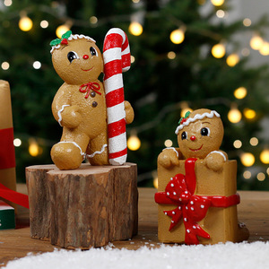 New Year Resin <b>Hanging</b> Ornaments Gingerbread Man Candy Canes Tree <b>Star</b>-High Quality Home Holiday Christmas Decorations in Bags - Product Image 2
