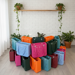 Оптовая продажа от фабрики LS: Модная летняя водонепроницаемая пляжная сумка из ЭВА с индивидуальным логотипом, силиконовая, для школы, подарков, пляжа - Product Image 2