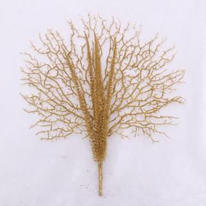 Decorazione artificiale del giardino con il ramo della foglia decorato albero <span class=keywords><strong>di</strong></span> natale promozionale <span class=keywords><strong>di</strong></span> scintillio dell'oro - Product Image 2