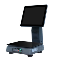 Terminal de point de vente tactile capacitif 15 pouces / Système EPOS / POS avec imprimante et balance électrique, processeur quadricœur, SSD 128 Go, 4 Go de RAM DDR4