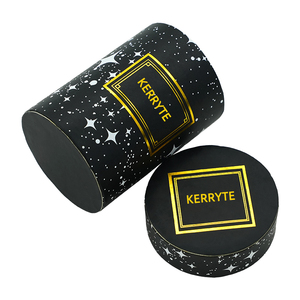 Boîtes à fleurs en <span class=keywords><strong>tube</strong></span> de papier de <span class=keywords><strong>carton</strong></span> rond noir de luxe personnalisé Boîte d'emballage cadeau cylindrique pour fleurs - Product Image 5
