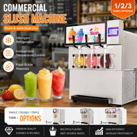 Machine à slush verticale professionnelle 3 réservoirs 120L/H - Distributeur de boissons glacées Margarita pour snacks, machine à slush arc-en-ciel 11L