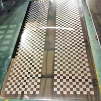 Feuille d'acier inoxydable AISI 304, finition miroir, revêtement PVD, gravure photosensible