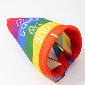 جديد قوس قزح مخطط الحيوانات الأليفة لعاب المنشفة صغيرة متوسطة الحجم القط الكلب مربع وشاح LGBT فخور شهر الكلب الشركة المصنعة - Product Image 5