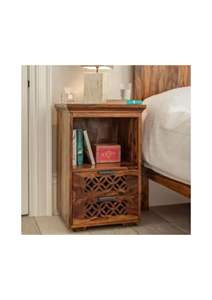 Modern Wood Nightstand with 2 Drawers Bulk Product Brown Classy Handmade Bedroom Furniture Bed Side <b>Storage</b> - Product Image 3