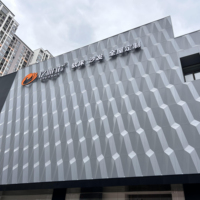 Panneau de mur rideau en alliage d'aluminium, revêtement poudré, écologique, ignifuge, pour revêtement de façade extérieure de centre commercial, hôtel