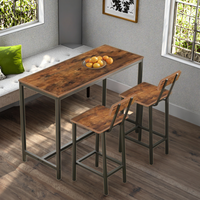 Table de bar en bois et métal 3 pièces personnalisées ensemble de chaises pour cuisine petit déjeuner salle à manger meubles de maison