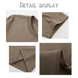 เสื้อยืดคอ300gsm หนาแขน3/4สำหรับผู้ชายผ้าฝ้าย100% โอเวอร์ไซส์ออกแบบโลโก้ได้ตามต้องการ - Product Image 4