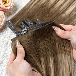 Luxsea Hair Wholesale 不脱落双层拉丝俄罗斯人发原生发无缝PU隐形夹式接发 - Product Image 2