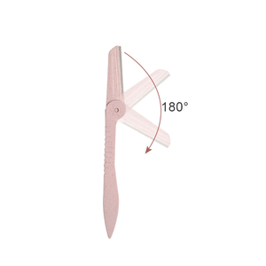 Tondeuse à sourcils pliable portable <span class=keywords><strong>pour</strong></span> femmes biodégradable en paille de blé, <span class=keywords><strong>rasoir</strong></span> facial <span class=keywords><strong>pour</strong></span> dermaplaning avec micro-garde - Product Image 3