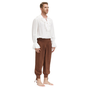 <span class=keywords><strong>Camicia</strong></span> Medievale da Uomo SD a Maniche Lunghe con Colletto a Risvolto Decorata con <span class=keywords><strong>Volant</strong></span> e Lacci SLAF0014 - Product Image 3
