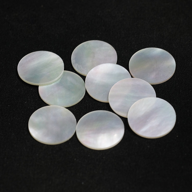 Wholesale Custom Round Coins Natural White Mother of Pearl Round Disc