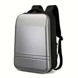 Unisex Denim Hard Shell Business Backpack with Polyester Lining Waterproof Laptop <b>Bag</b> for Student Commuting-Durable Design - Product Image 1