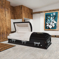 Cercueil en bois massif de style américain personnalisable, blanc, fournitures funéraires avec un design unique
