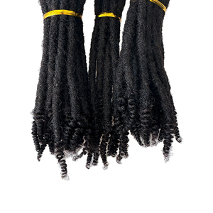 Goddess Locs Crochet Cheveux Humains Brésiliens Remy Ondulés Bouclés Ondulation Permanente Complète Texture Crépue Dreadlocks River Locs - Product Image 5