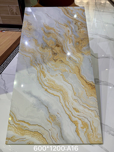 Azulejo de Porcelana de Cuerpo Completo con Vetas Doradas 600x1200, Piedra Artificial para Pared y Suelo, Incrustaciones Doradas, Decoración Interior para Villas y Hoteles - Product Image 5