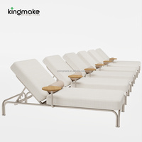 Chaise longue haut de gamme pour piscine, mobilier de plage, mobilier de patio pour projets hôteliers, chaise longue en tissu imperméable, lit de piscine pour villa