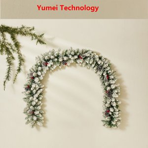 <b>Christmas</b> flower head, <b>Christmas</b> wreath, flocked <b>Christmas</b> decorations, hot-selling <b>Christmas</b> red berries, pine cones, rattan - Product Image 5