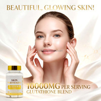 Capsules de glutathion et collagène éclaircissantes pour la peau 10000mg, comprimés d'acide hyaluronique et de vitamine C, 60 unités pour femmes, vente en gros OEM ODM