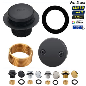 Kit de vidange de baignoire en laiton OEM LOWO, prix usine, moderne, noir mat, pour lavabo de salle de bain, avec bonde escamotable, idéal pour projets hôteliers - Product Image 1