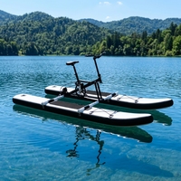 Vélo aquatique gonflable, modèle monoplace, flotteur plat, adapté aux lacs et rivières, peut accueillir une personne