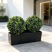 Cèdre artificiel Cyprès Plante Buis Faux Arbre Boule Topiaire en Plastique Buis pour la Décoration de Jardin Maison