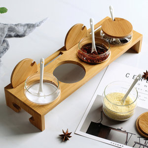 Organizzatore di stoccaggio multifunzionale per la <span class=keywords><strong>casa</strong></span> e la cucina in bambù portaspezie rotante portaoggetti da cucina - Product Image 1