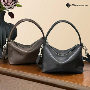 Casual Simple Elegant Women Genuine Leather Bags Soft Cowhide Shoulder Bags Vegetable <strong>Tanned</strong> Leather <strong>Handbags</strong> - Product Image 3