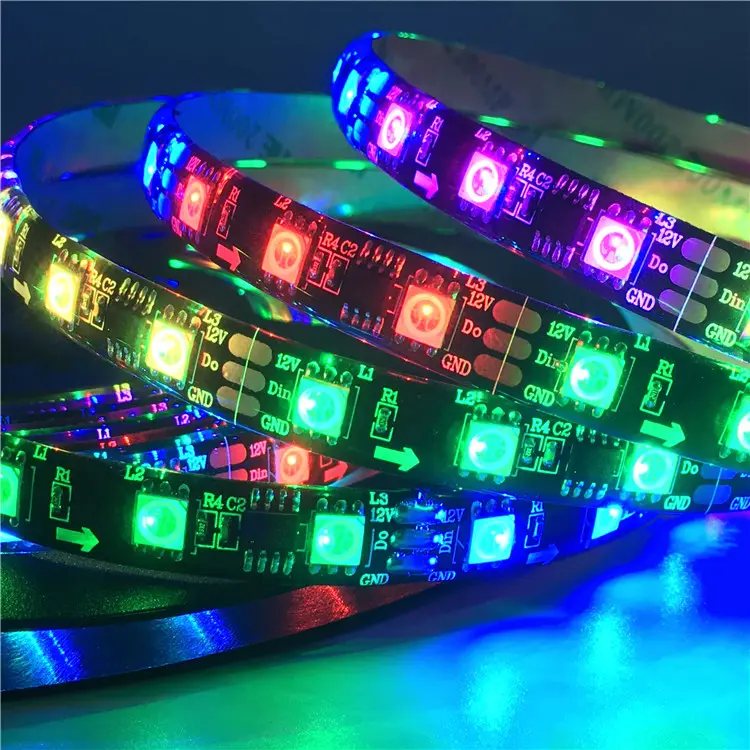 WS2811プログラム可能なアドレス指定可能な30/60 leds/m外部1IC2811制御3 Leds 5050RGBLEDテープピクセルストリップ