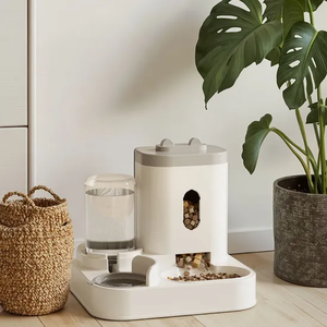 친환경 2 in 1 자동 애완동물 그릇 견고한 디자인 플라스틱 물 분수대 개와 고양이 사료용 - Product Image 3