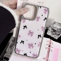 Coque de téléphone en résine époxy Ins pour iphone16 16pro 16pm 15 15promax/14Promax/14pro 14/13 13pro 12 11 coque à bords argentés galvanisés
