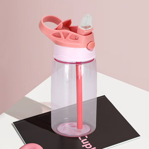 SilverJet <b>Kids</b> Plastic Water Bottle 480ml With Straw For School Outdoor Sport Use - Product Image 1