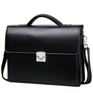Maletín de cuero PU de 14 pulgadas para hombre, bolso para ordenador portátil, impermeable, Retro, para viajes de negocios, bandolera para Navidad diaria - Product Image 1