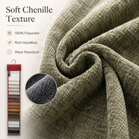 Tissu d'ameublement en chenille 100% polyester respirant, teint sur mesure, 390 GSM, pour canapé et textile d'ameublement