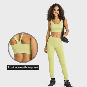 Ensemble <span class=keywords><strong>de</strong></span> vêtements <span class=keywords><strong>de</strong></span> <span class=keywords><strong>sport</strong></span> pour femmes DW356, 2 pièces, soutien-gorge <span class=keywords><strong>de</strong></span> course à dos en V et leggings sculptants, collection printemps 2023, vêtements <span class=keywords><strong>de</strong></span> <span class=keywords><strong>sport</strong></span> en nylon - Product Image 2