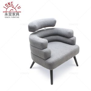 <span class=keywords><strong>Fauteuil</strong></span> contemporain en <span class=keywords><strong>tissu</strong></span> Teddy <span class=keywords><strong>gris</strong></span> Pieds en bois Chaise de canapé simple rembourrée confortable Chaise de salon <span class=keywords><strong>scandinave</strong></span> moderne - Product Image 3
