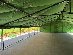 Carpa Impermeable de Lona Verde UPDF de Uganda, OEM, para 100 Personas, con Techo de PVC - Product Image 4