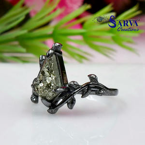 Anillo de diseño de diamantes florales Plata de Ley 925 Anillos de joyería fina Anillos personalizados Fabricante de joyas Sarva Creation Jaipur - Product Image 3