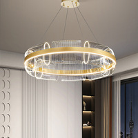 Lustre de plafond italien haut de gamme, design artistique créatif, anneau lumineux de luxe, stable pour salon