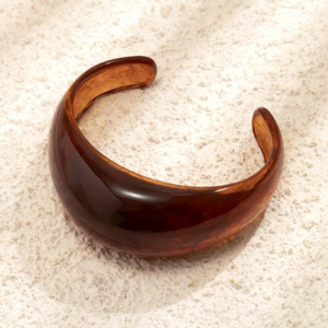 กำไลข้อมืออะคริลิคเรซิ่นลูไซต์วินเทจประดับมุกเทียม เครื่องประดับสำหรับทุกเพศ - Product Image 1