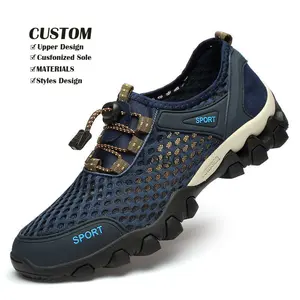 Zhongbang chaussures de randonnée en plein air hommes grande taille maille Surface décontracté course Wading chaussures