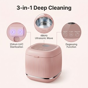 <span class=keywords><strong>Nettoyeur</strong></span> à ultrasons pour bijoux 48 kHz avec lumière UVC 254 nm |   Conception compacte et portable de 10,8 cm |   OEM disponible |   FCC CE RoHS - Product Image 3