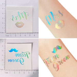 Tatuaje temporal de arcoíris y plata personalizado, equipo de transferencia de agua, pegatina de tatuaje impermeable temporal para novia, venta al por mayor de fábrica, precio bajo - Product Image 5