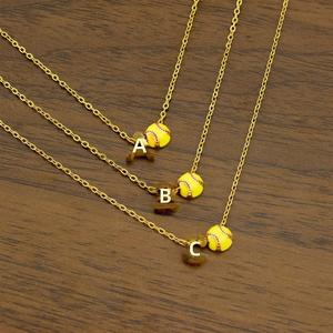 Nouveau collier original transfrontalier avec lettres 3D baseball 26, en acier inoxydable de haute qualité plaqué or 18 carats, ne se <span class=keywords><strong>d</strong></span>écolore pas - Product Image 2