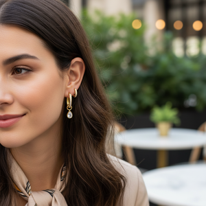 Pendientes chapados en oro hechos a mano para mujer, joyería de plata de ley 925 turca, moda para mujer - Product Image 3