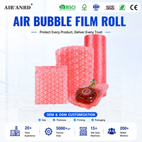 Film à bulles d'air recyclé en forme de cœur, matériau de remplissage de vide en HDPE, sacs à bulles d'air, film à bulles d'air en rouleau